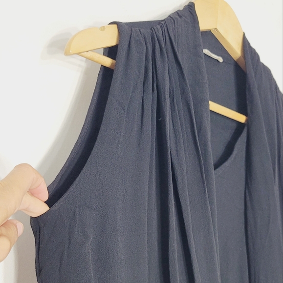 NAIF Black Dress Pockets Sleeveless Open Front Cardigan Business Casual Sz Small - Picture 3 of 10